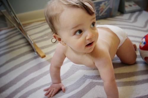 Nine Month Old Baby Boy Crawling