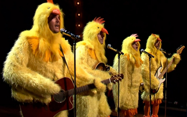 The Chickeneers all-clucking version of Ho Hey on Jimmy Fallon