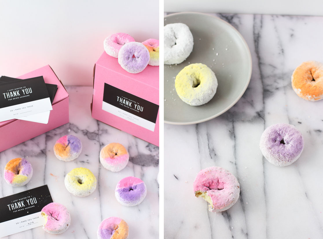ombre and color blocked donuts