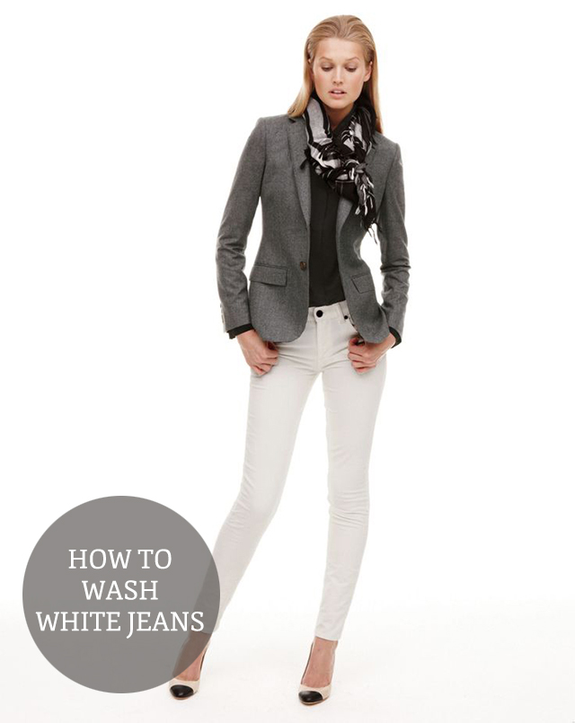 how to wash white jeans