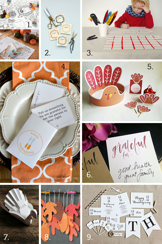 Last minute Thanksgiving decorations and printables | A Girl Named PJ