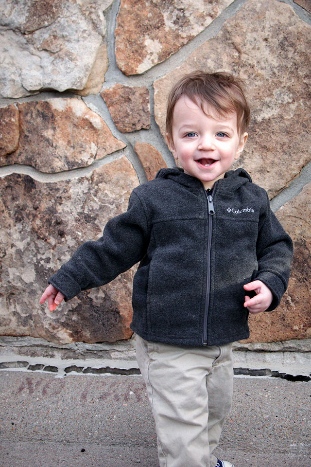 Toddler Wearing Columbia Fleece Jacket - www.bunnyanddolly.com