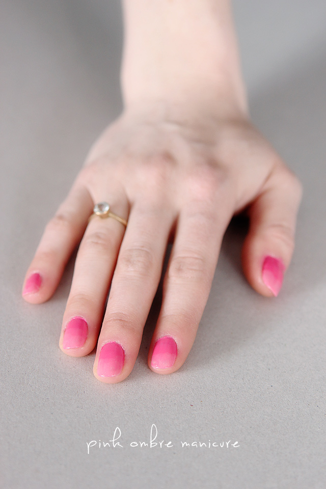 easy pink ombre manicure