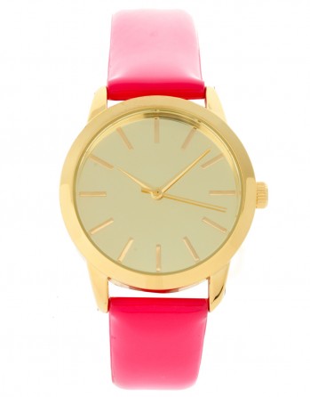 pink and gold watch