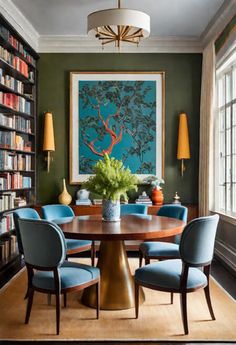 How to Decorate a Library Dining Room