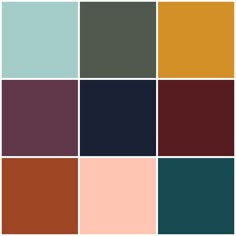 Mint, Thyme, Mustard, Raisin, Navy, Ox Blood, Rust, Peach, Dark Teal