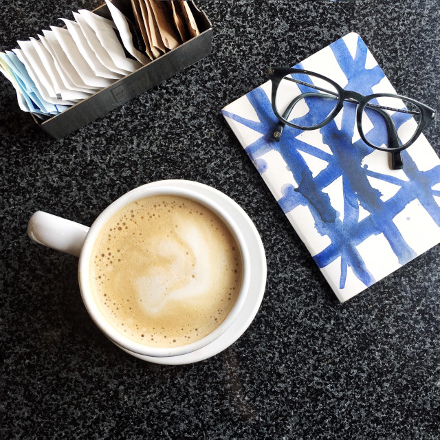 How I spent my blog hiatus: Brainstorming blog post ideas with a cup of coffee and my Warby Parker glasses