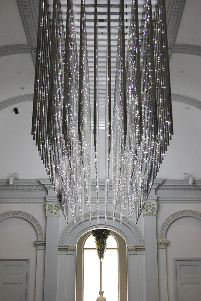The Renwick Gallery Wonder exhibit: Leo Villareal LED chandelier on A Girl Named PJ