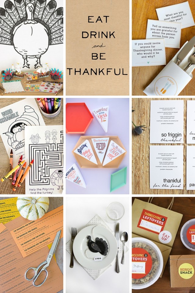 Free (or very cheap!) Thanksgiving printables for kids on A Girl Named PJ