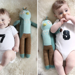 Asa’s monthly baby photo (seven and eight months old)