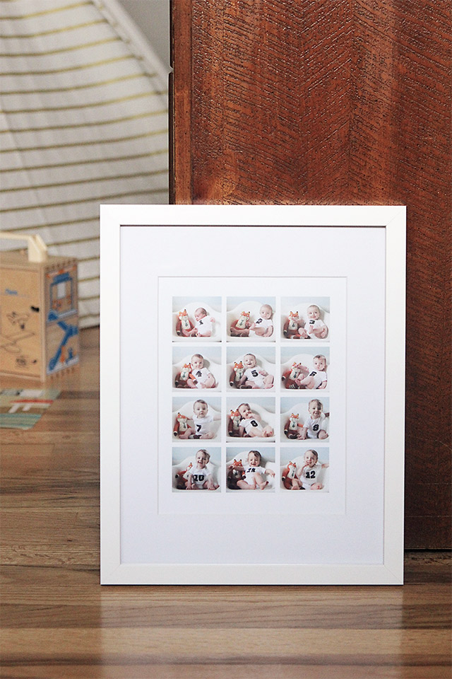 How to take monthly baby photos and print a collage
